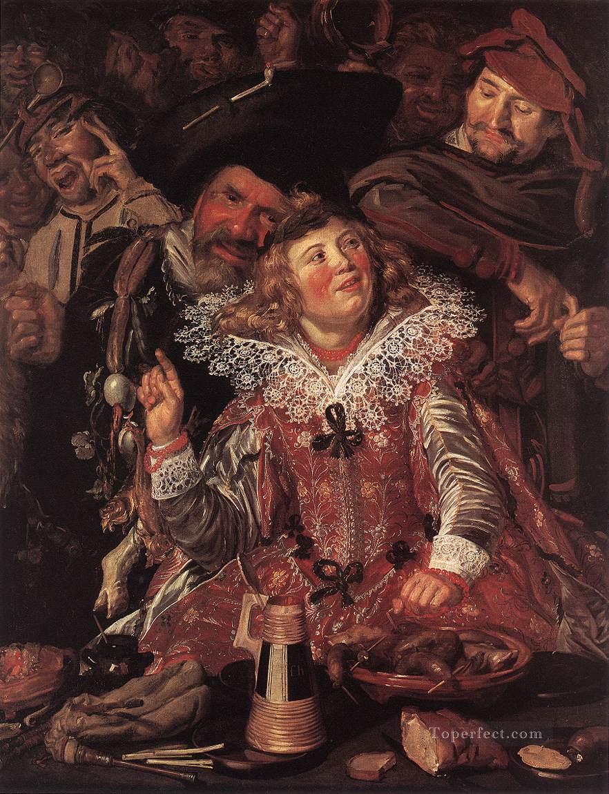 祭典を楽しむ人々の肖像画 オランダ黄金時代 フランス・ハルス油絵